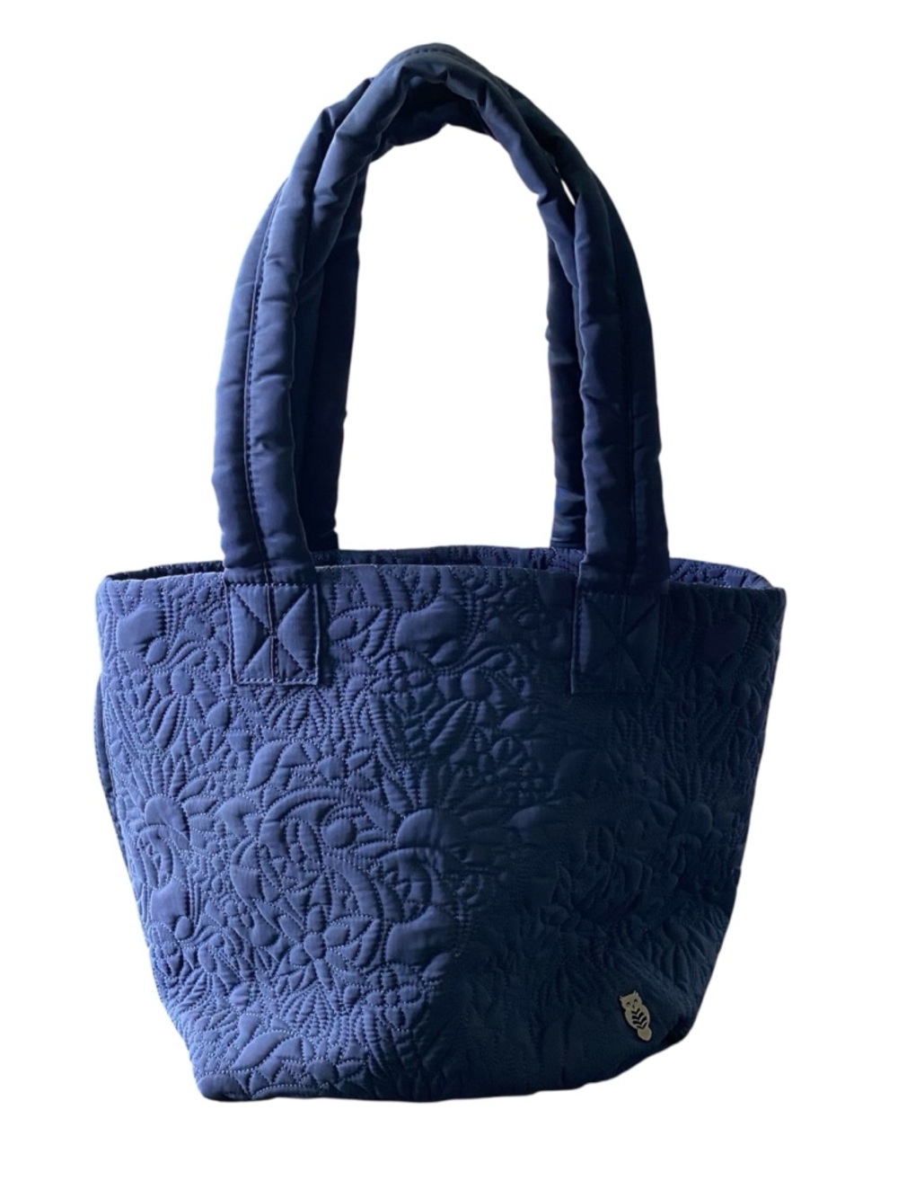 Sakroots Bag Quilted Blue Spirit Owl Tote Purse Boho Floral Sun EUC